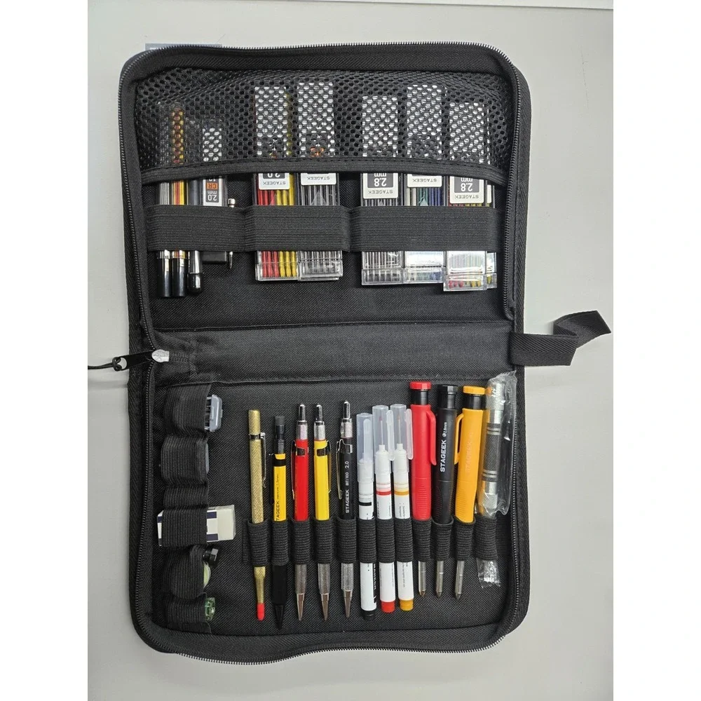 STAGEEK GIANT CARPENTER‎ PEN SET WITH CANVAS CASE 34 Piece